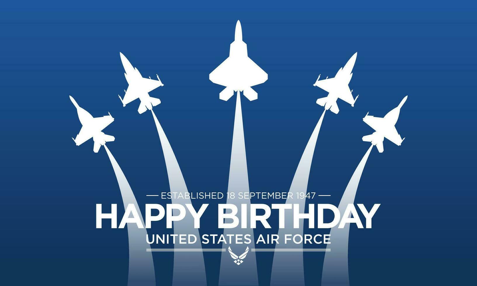 U.S. Air Force birthday is observed every year on September 18 all across United States of America. Vector illustration