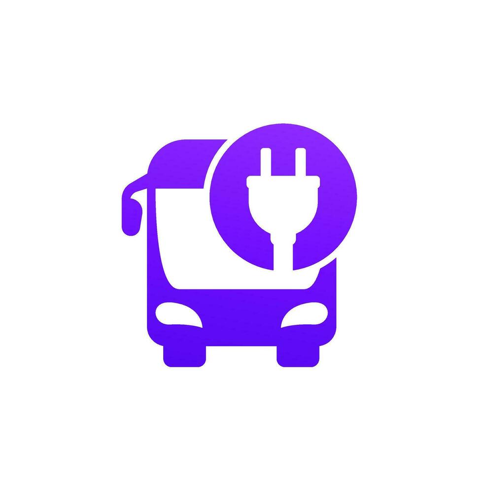 electric bus icon with a plug vector
