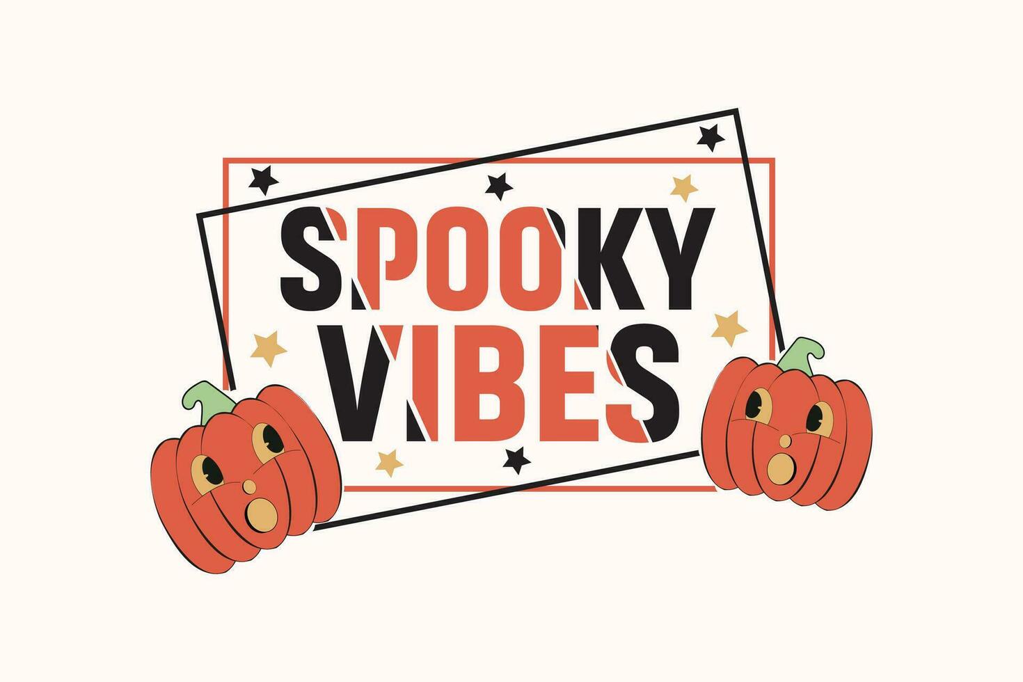 Vintage Halloween Spooky shirt print template, T-Shirt, Graphic Design, Mugs, Bags, Backgrounds, Stickers vector