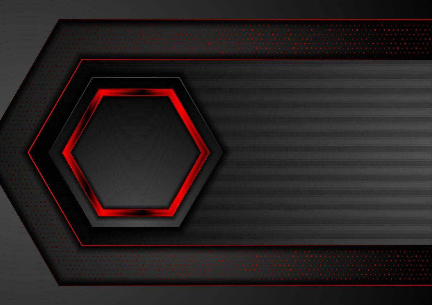 Black and red abstract technology geometric background vector