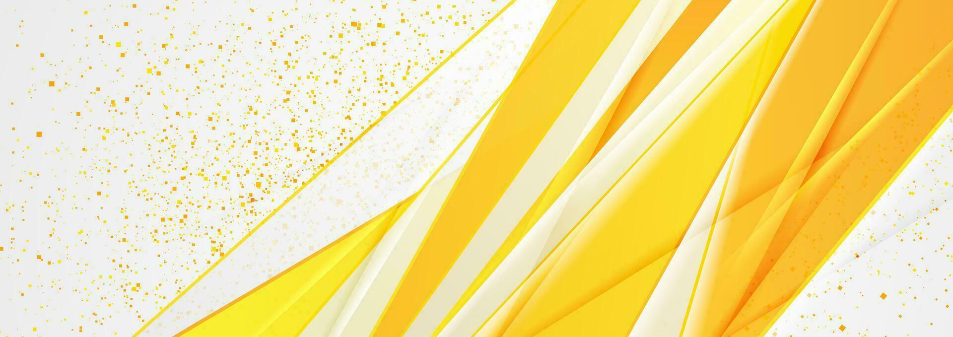 Bright yellow abstract background with glitter particles vector