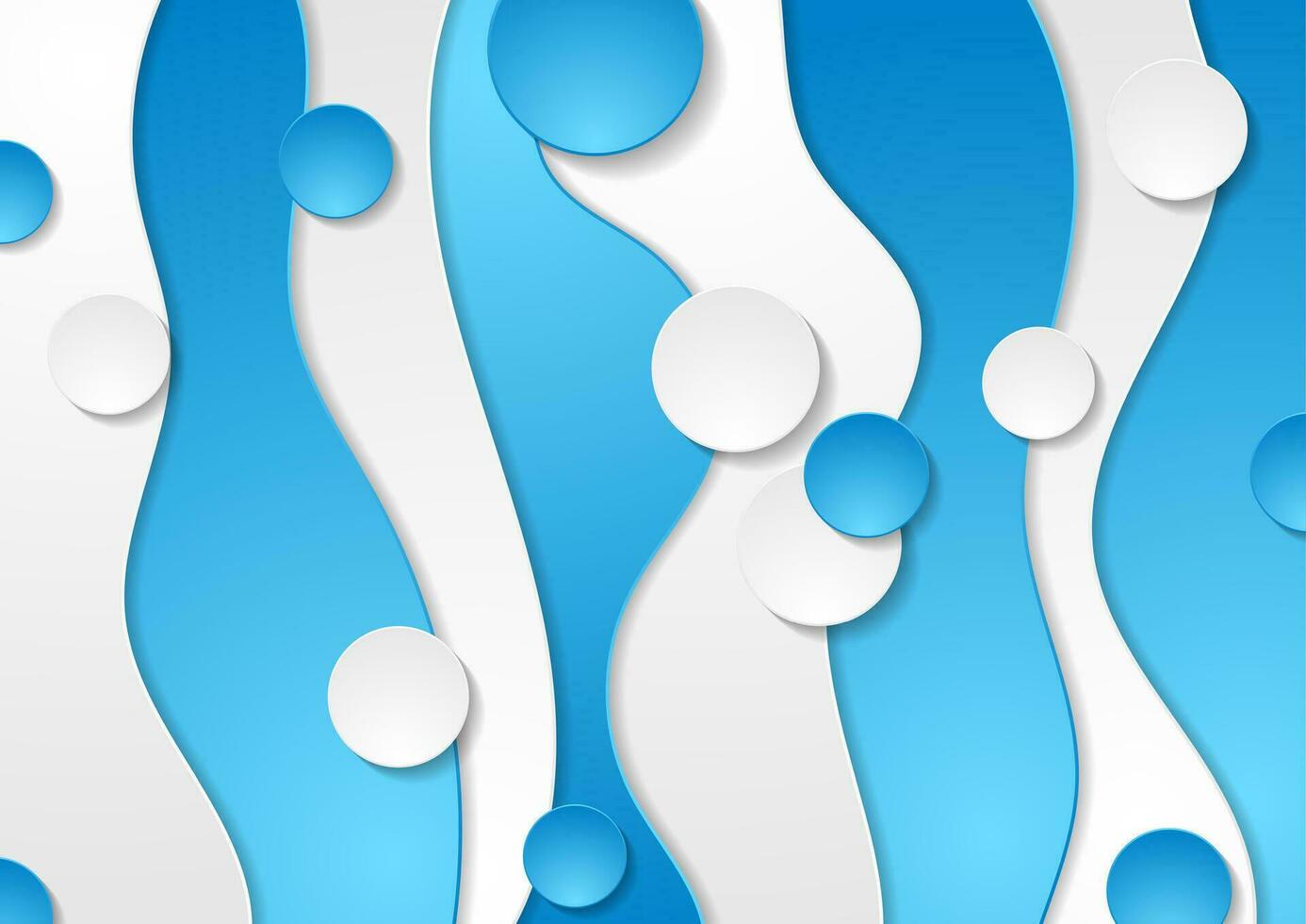 Blue and grey abstract wavy corporate background vector