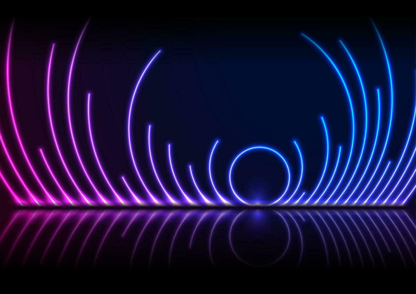 Blue ultraviolet neon laser circles technology background vector