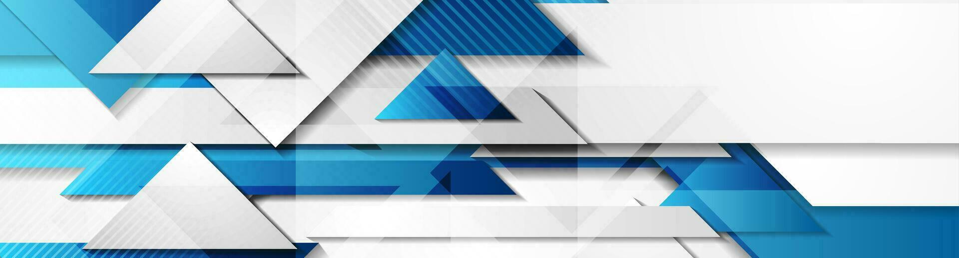 Abstract hi-tech geometric banner with glossy triangles vector