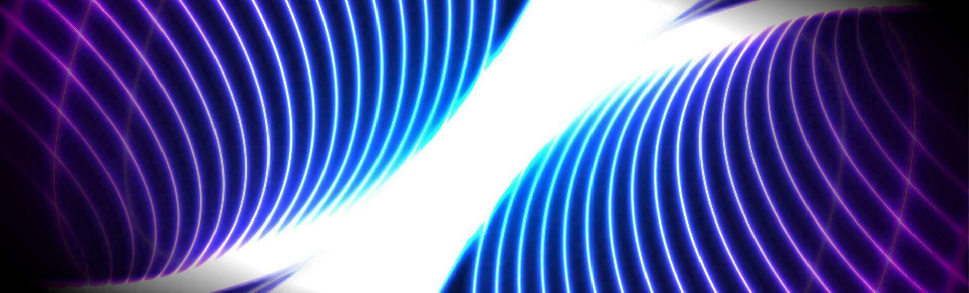 Blue ultraviolet neon wavy lines abstract background vector