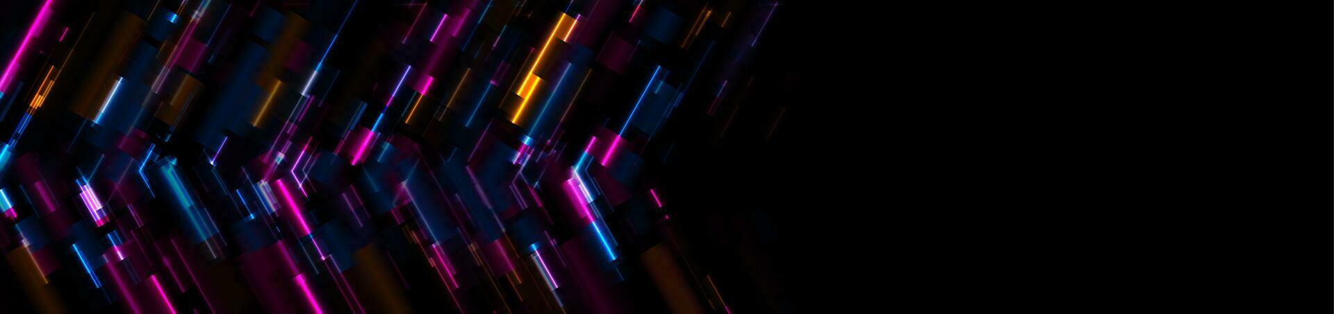 Glitch abstract neon arrows tech vector background