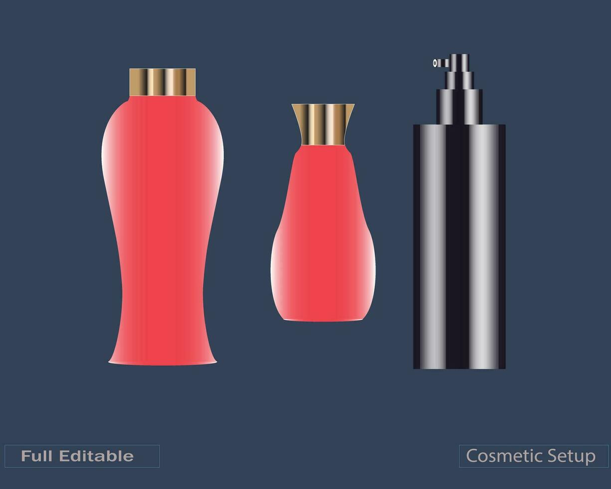 cosmético productos, cosmético botella, empacar botella, cosmético productos, frasco, 3d botella vector