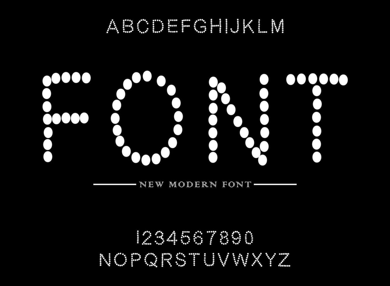 FONT, unique geometric circular display and minimalist style font vector set.