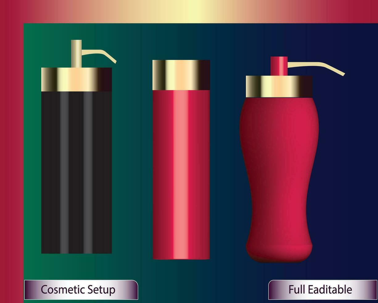 cosmético botella, cosmético frasco, empacar botella, plástica botella, mano lavar vector