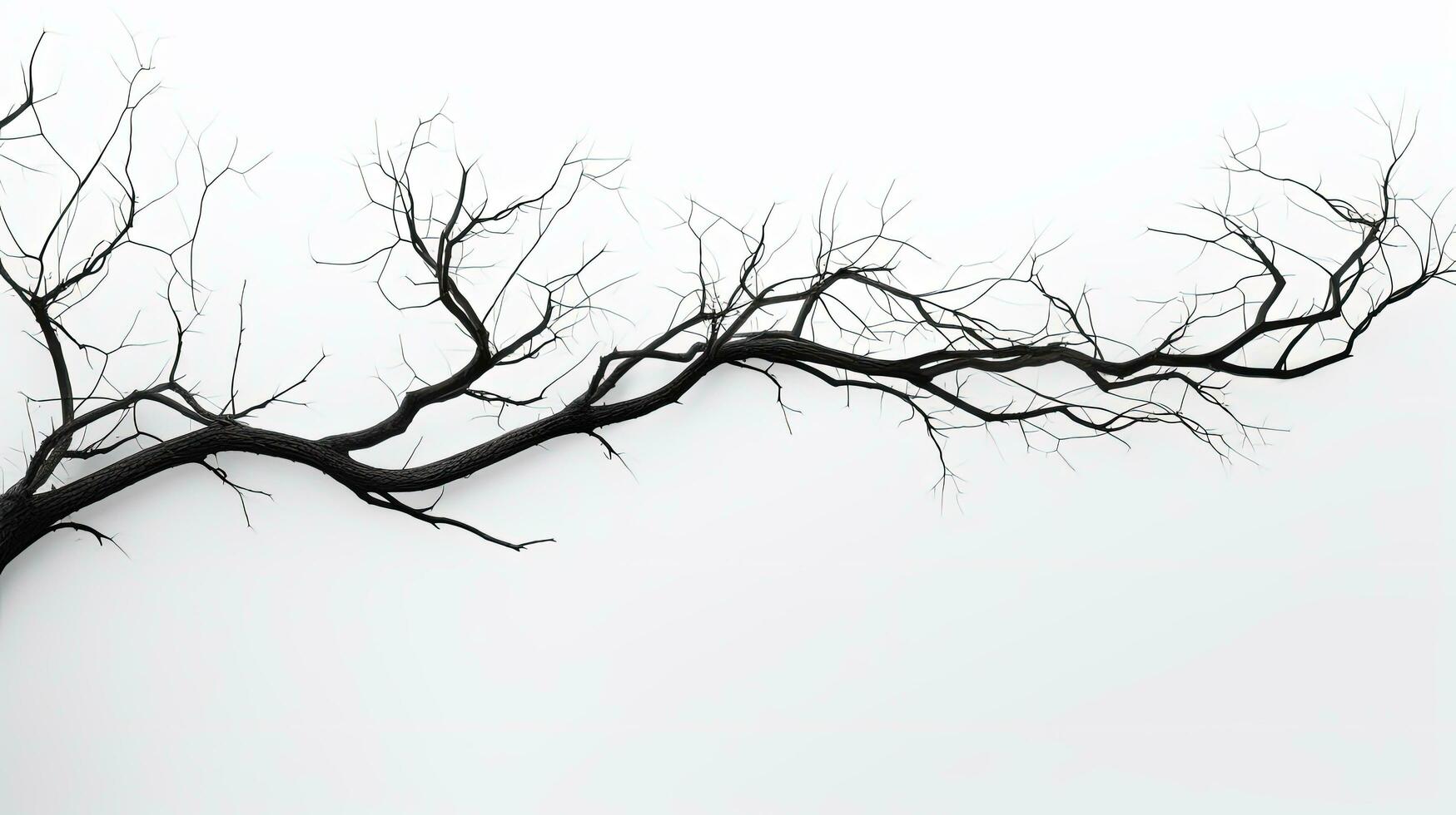 White background isolated tree branches. silhouette concept photo