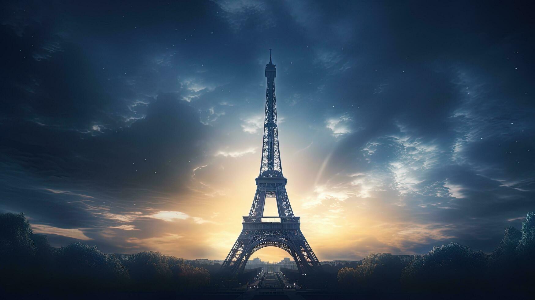 Eiffel Tower. silhouette concept photo