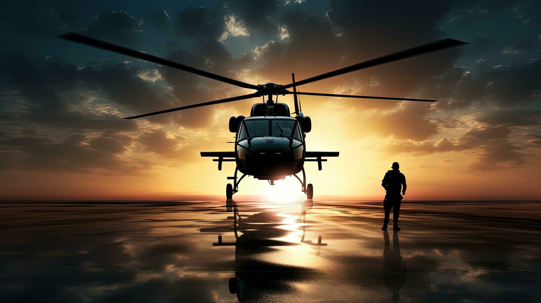 Helicopter outline. silhouette concept photo