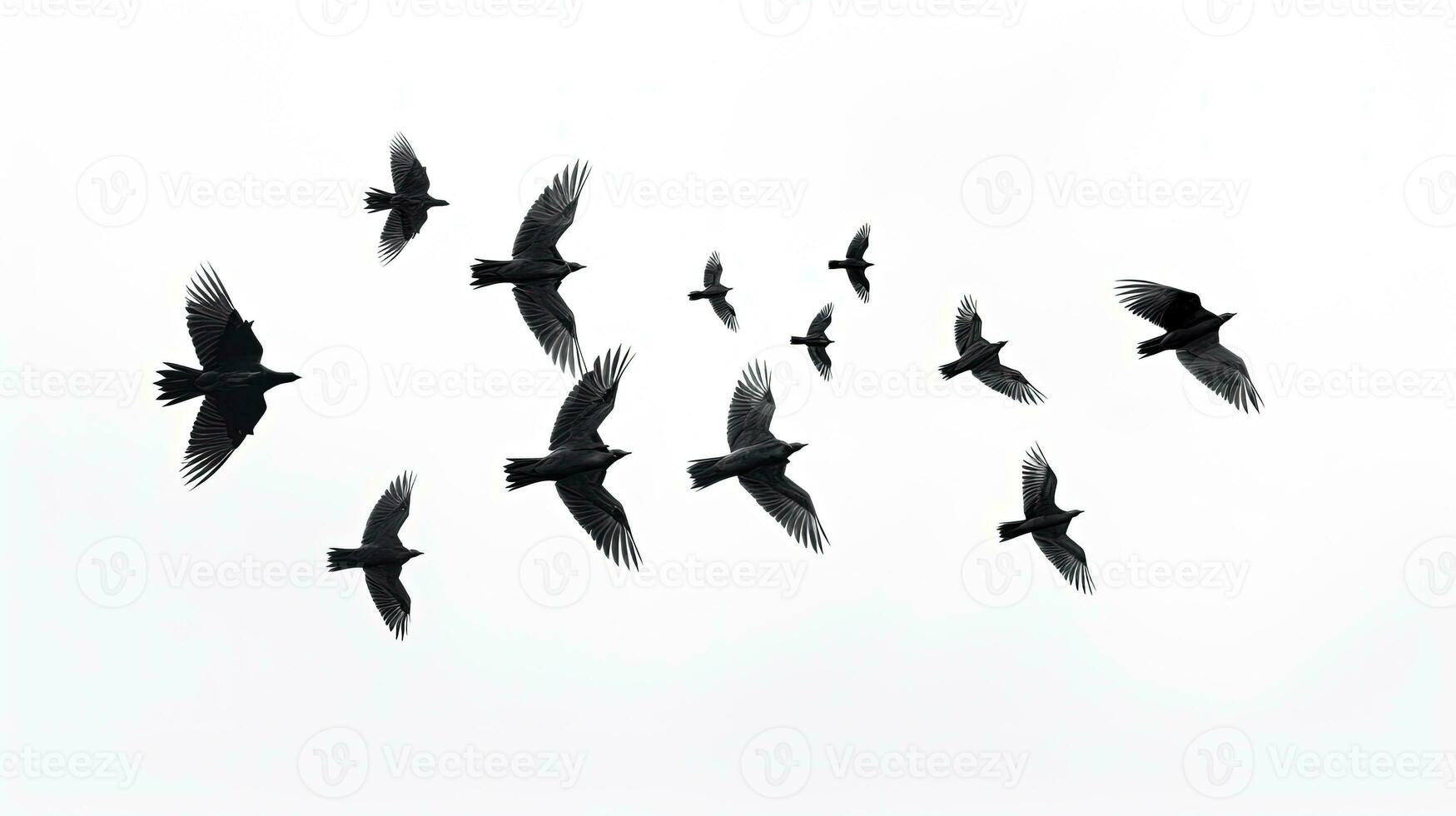 Group of white birds on a backdrop. silhouette concept photo