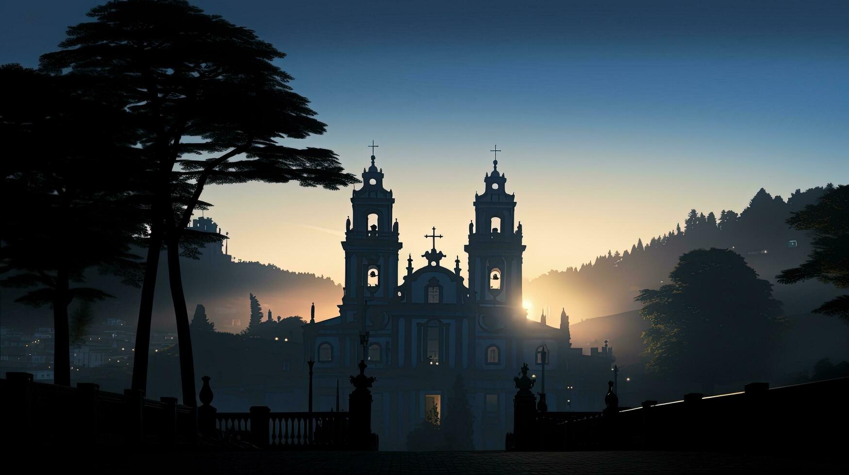 A landmark in Portugal. silhouette concept photo