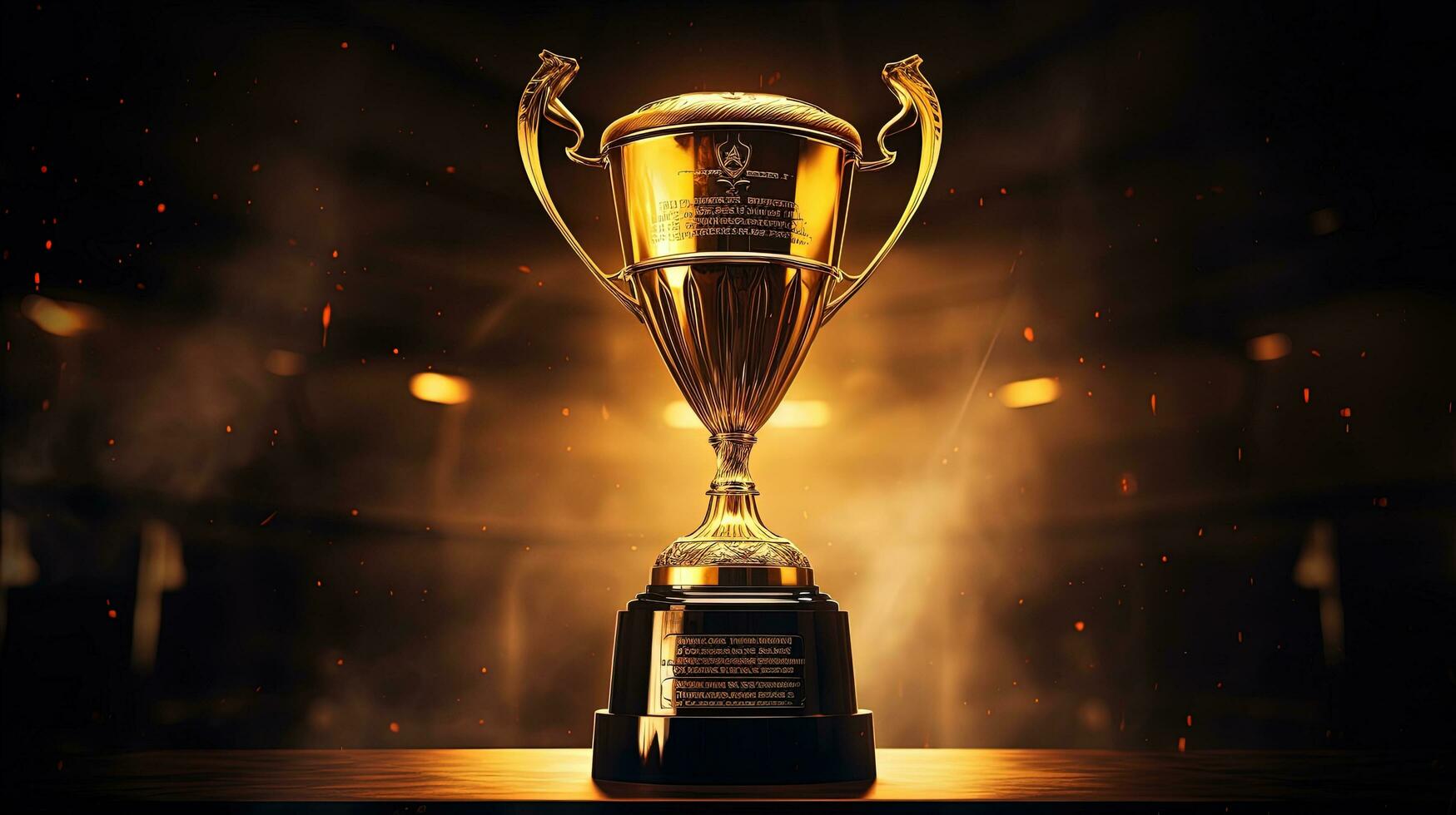 Winners raise a golden trophy driven by success and the drive to be ahead at all times. silhouette concept photo