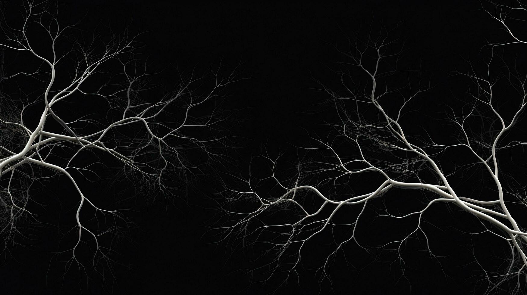 negro antecedentes con blanco ramas formando un resumen representación. silueta concepto foto