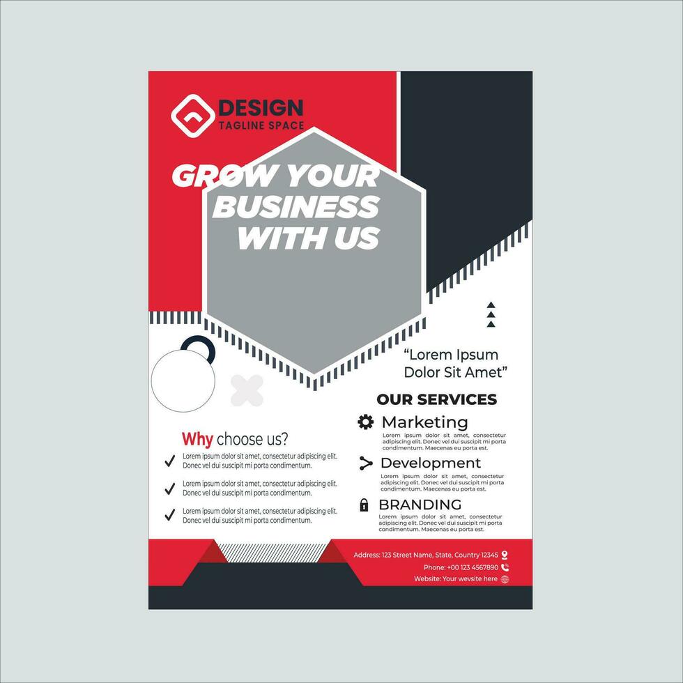 Corporate Business Flyer Design A4 Page vector