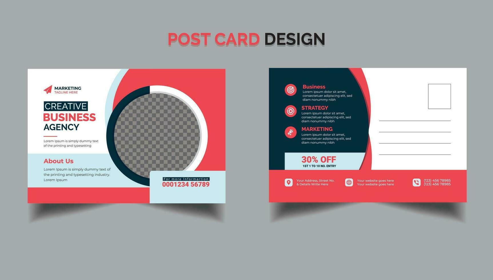 Corporate business postcard or EDDM postcard design template Post Card Design Layout Creative corporate business Modern postcard EDDM design template vector