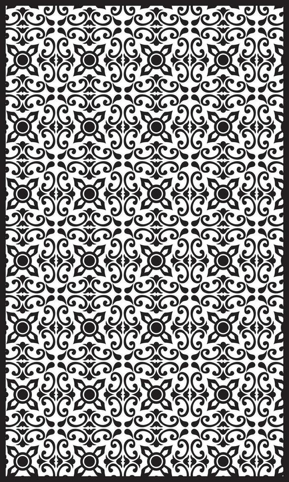 abstract vintage floral pattern background. monochrome interior motif. vector illustration