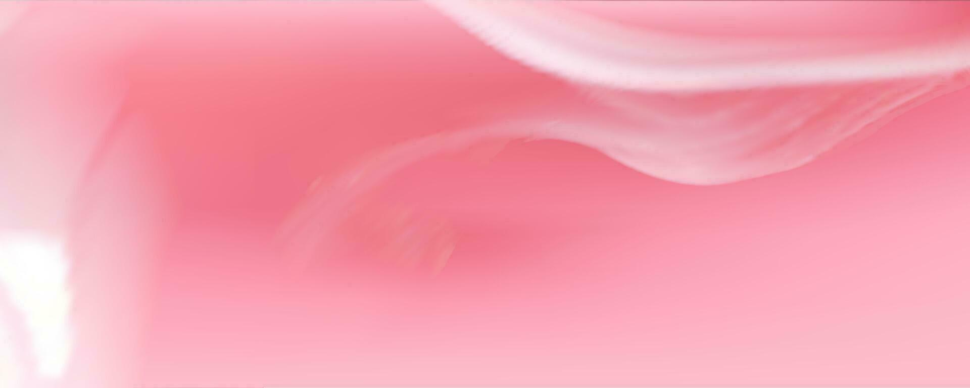 Pink spreading texture of cream, ice cream or icing. Light background of strawberry dessert, jelly or confectionery cream. vector