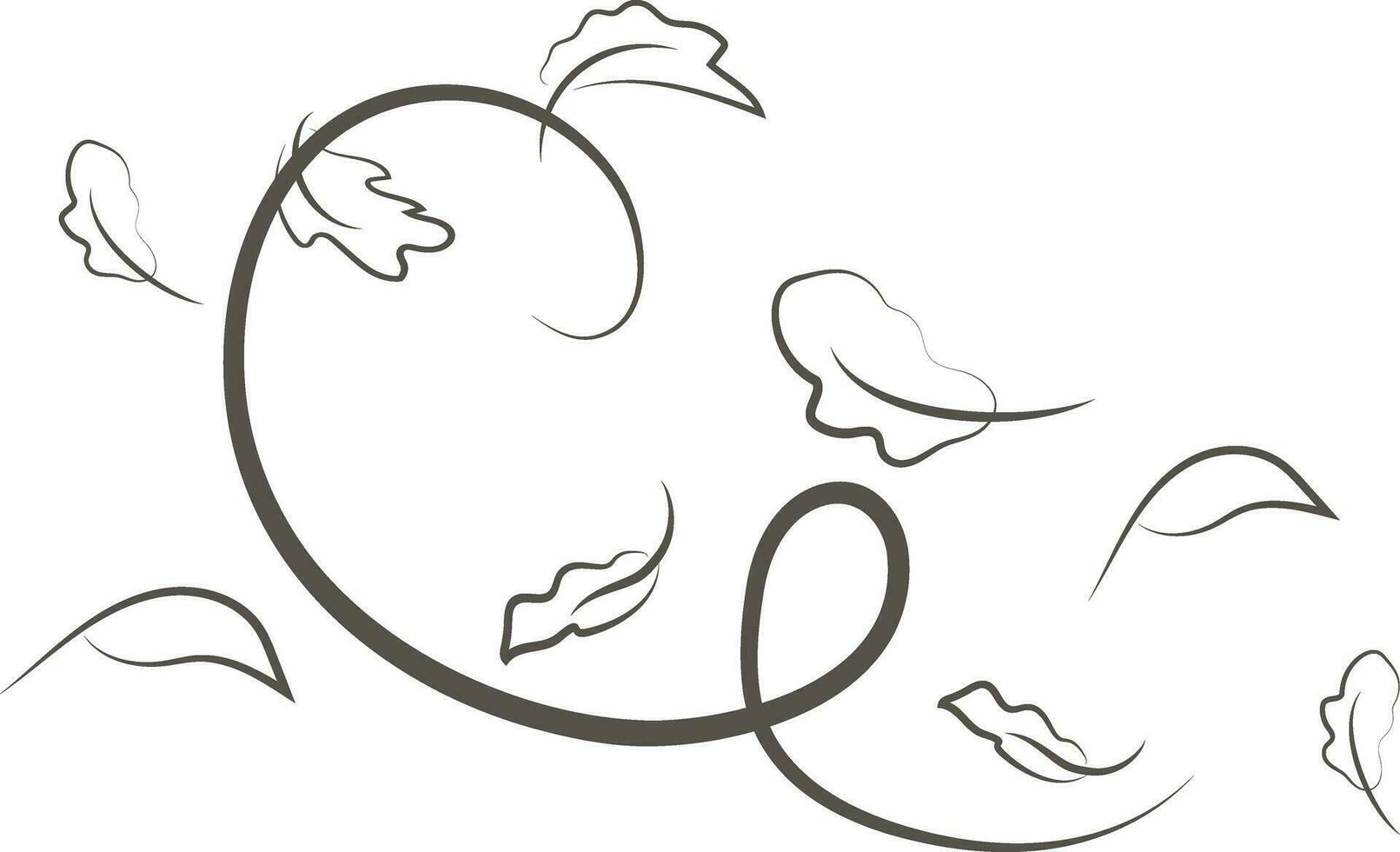 Outline drawing of a breath of wind.Wind blow  set in line style.Wave flowing illustration with hand drawn doodle cartoon style. vector