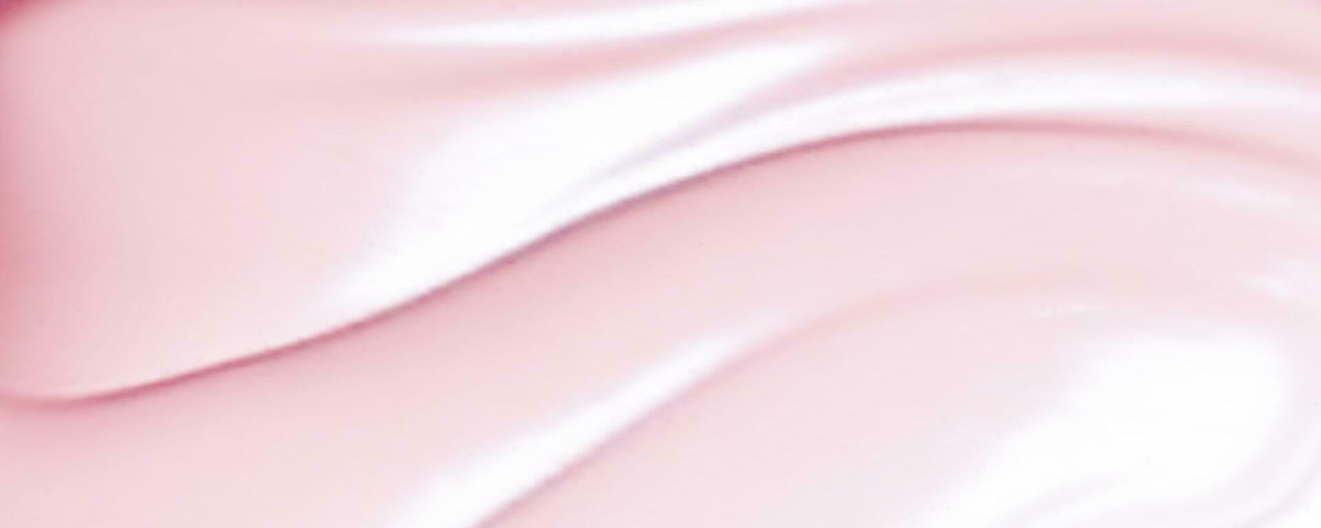Pink spreading texture of cream, ice cream or icing. Light background of strawberry dessert, jelly or confectionery cream. vector