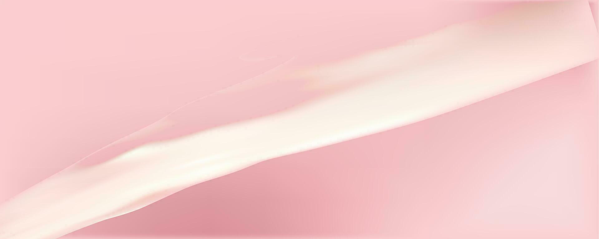 Pink spreading texture of cream, ice cream or icing. Light background of strawberry dessert, jelly or confectionery cream. vector