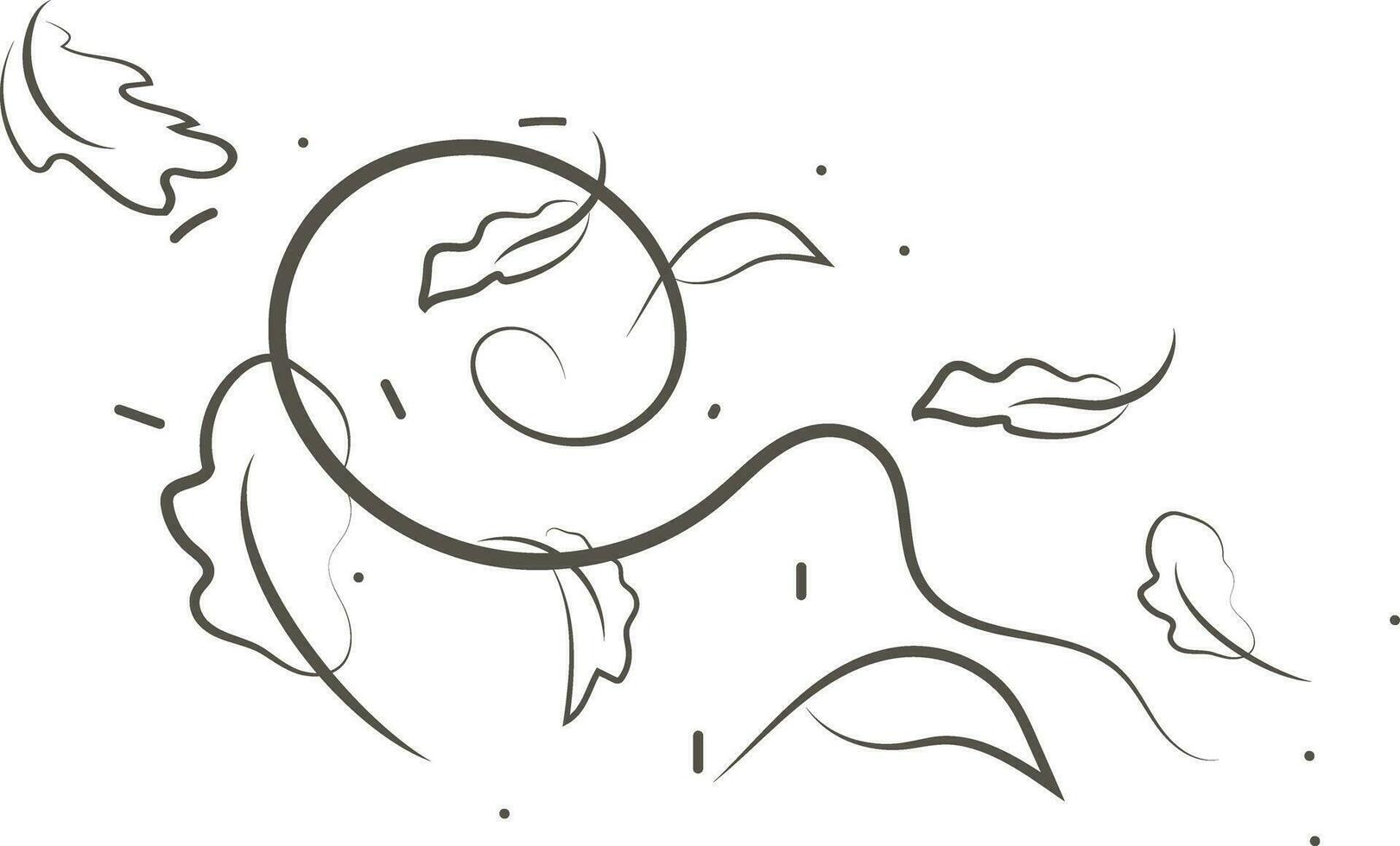 Outline drawing of a breath of wind.Wind blow  set in line style.Wave flowing illustration with hand drawn doodle cartoon style. vector