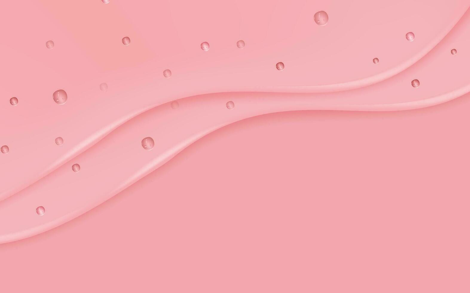 líquido rosado mojado gotas de gel o colageno derramado charcos de cosmético suero o agua. redondo limpiar muestra de tela de esencia loción o jalea para piel cuidado.belleza antecedentes con petróleo gotas. vector