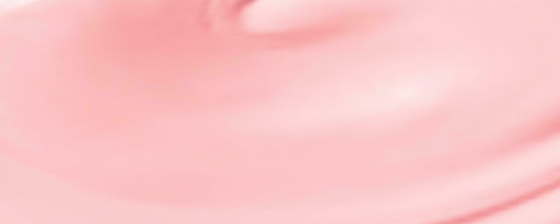 Pink spreading texture of cream, ice cream or icing. Light background of strawberry dessert, jelly or confectionery cream. vector