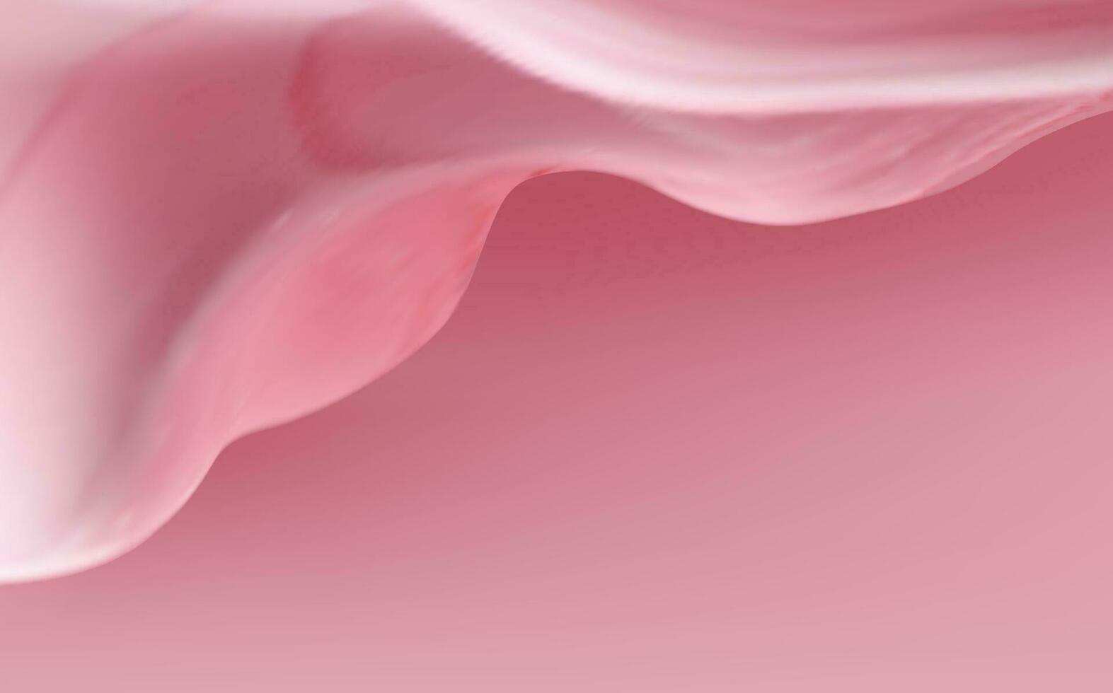 Pink spreading texture of cream, ice cream or icing. Light background of strawberry dessert, jelly or confectionery cream. vector