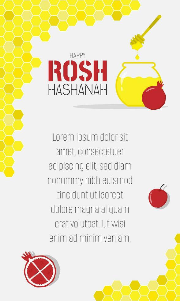 Rosh Hashanah Greeting Card with copy space area vector