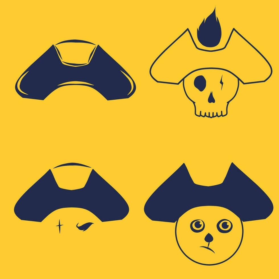 conjunto de sombrero pirata vector