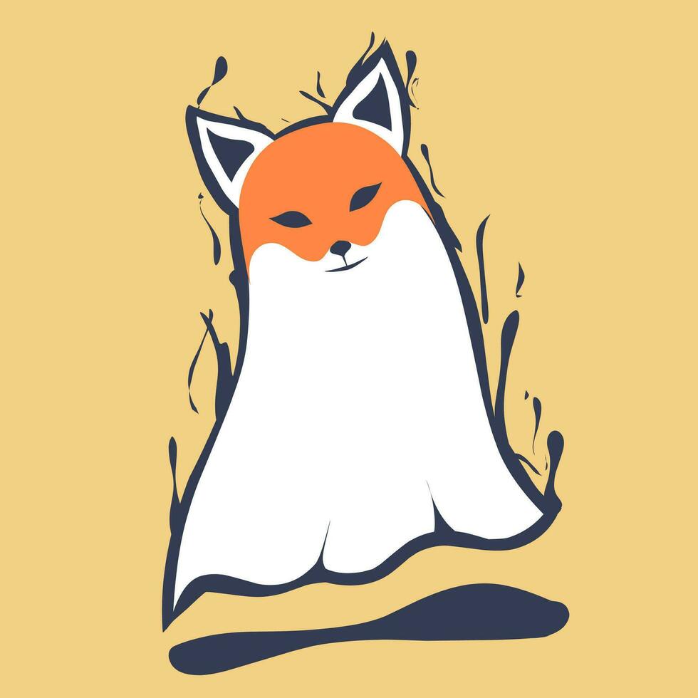 illustration of a weasel with a ghost-like shape vector