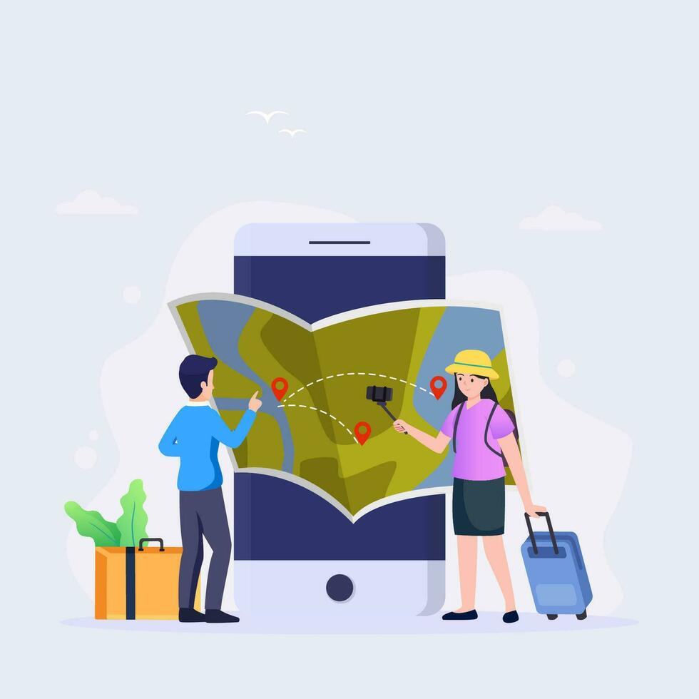 Planning of travel and tourism. vector