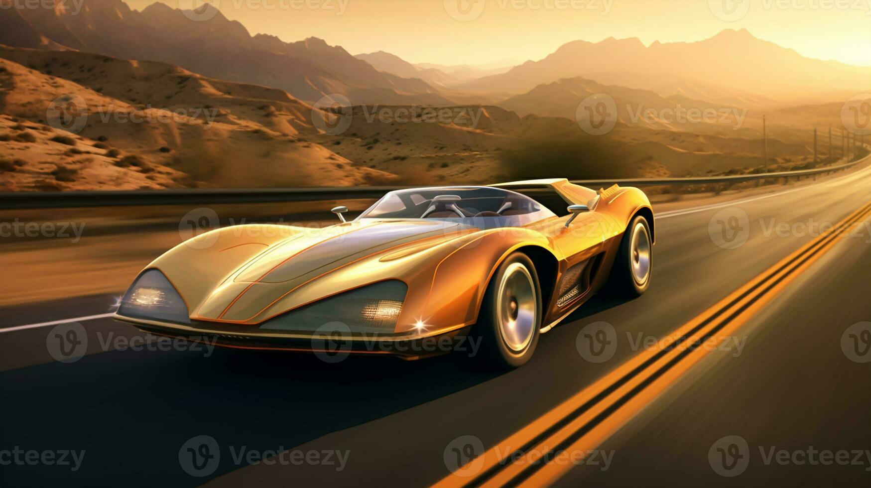 sports car on the road with motion blur photo