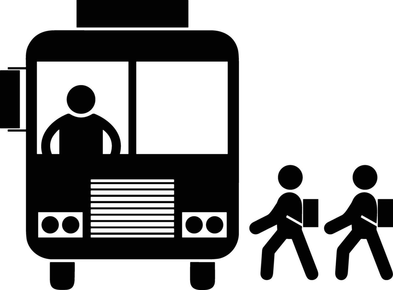 Bus transportation symbol icon vector image. Illustration of the silhouette bus transport public travel design image. EPS 10