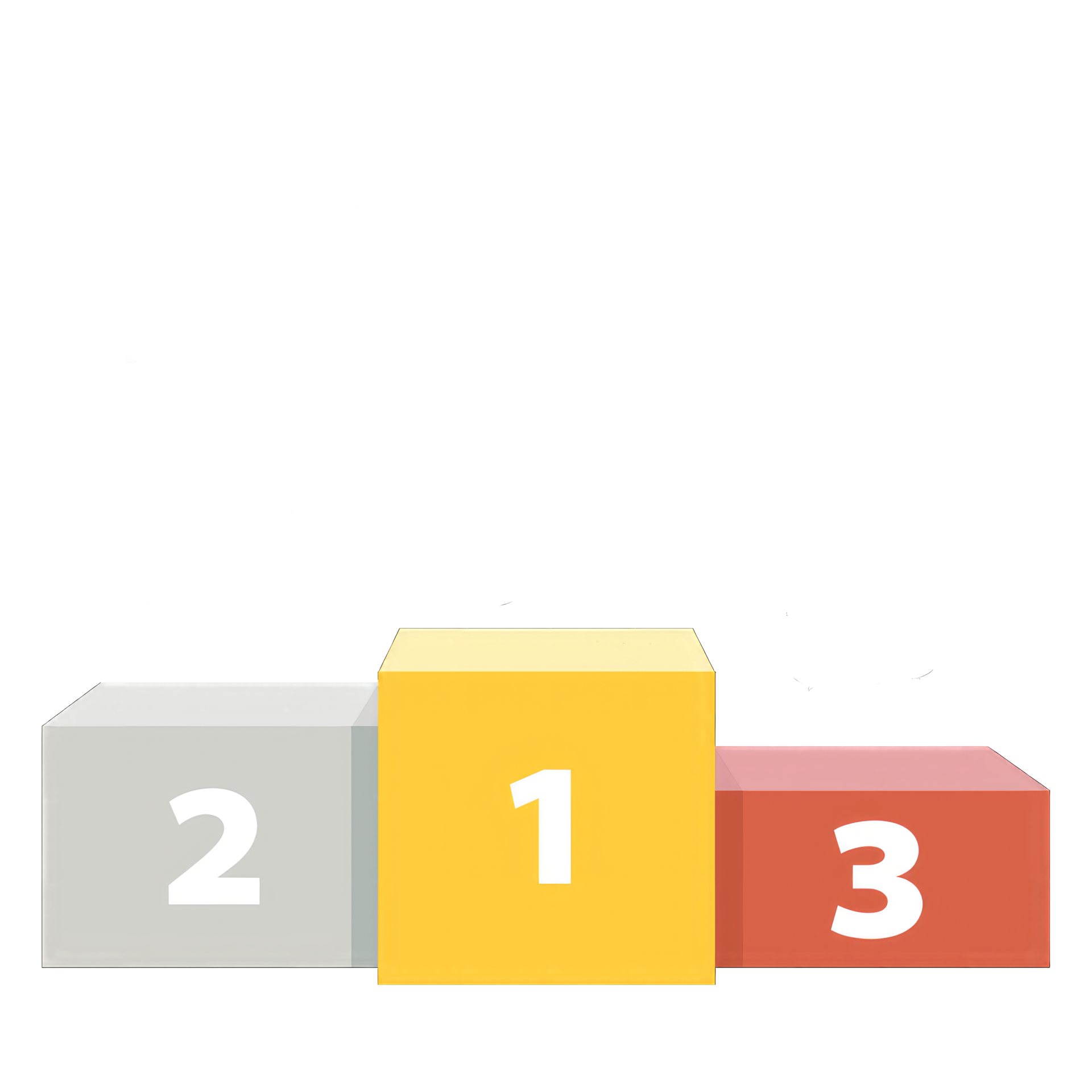 Winners podium. Colorfull Vector illustration. Transparent background