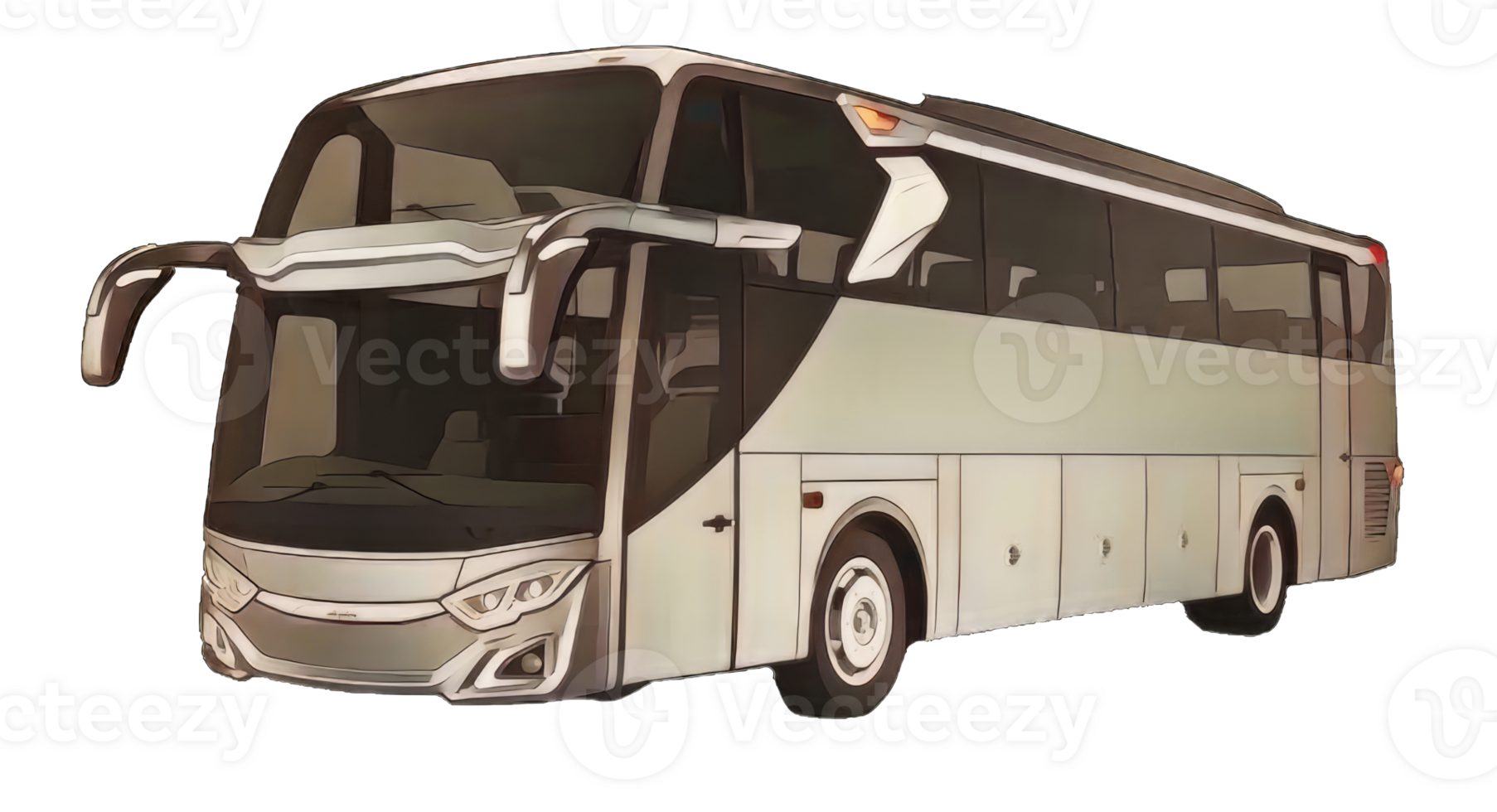 Illustration vector livery bus in Indonesia, mockup, Generative AI png