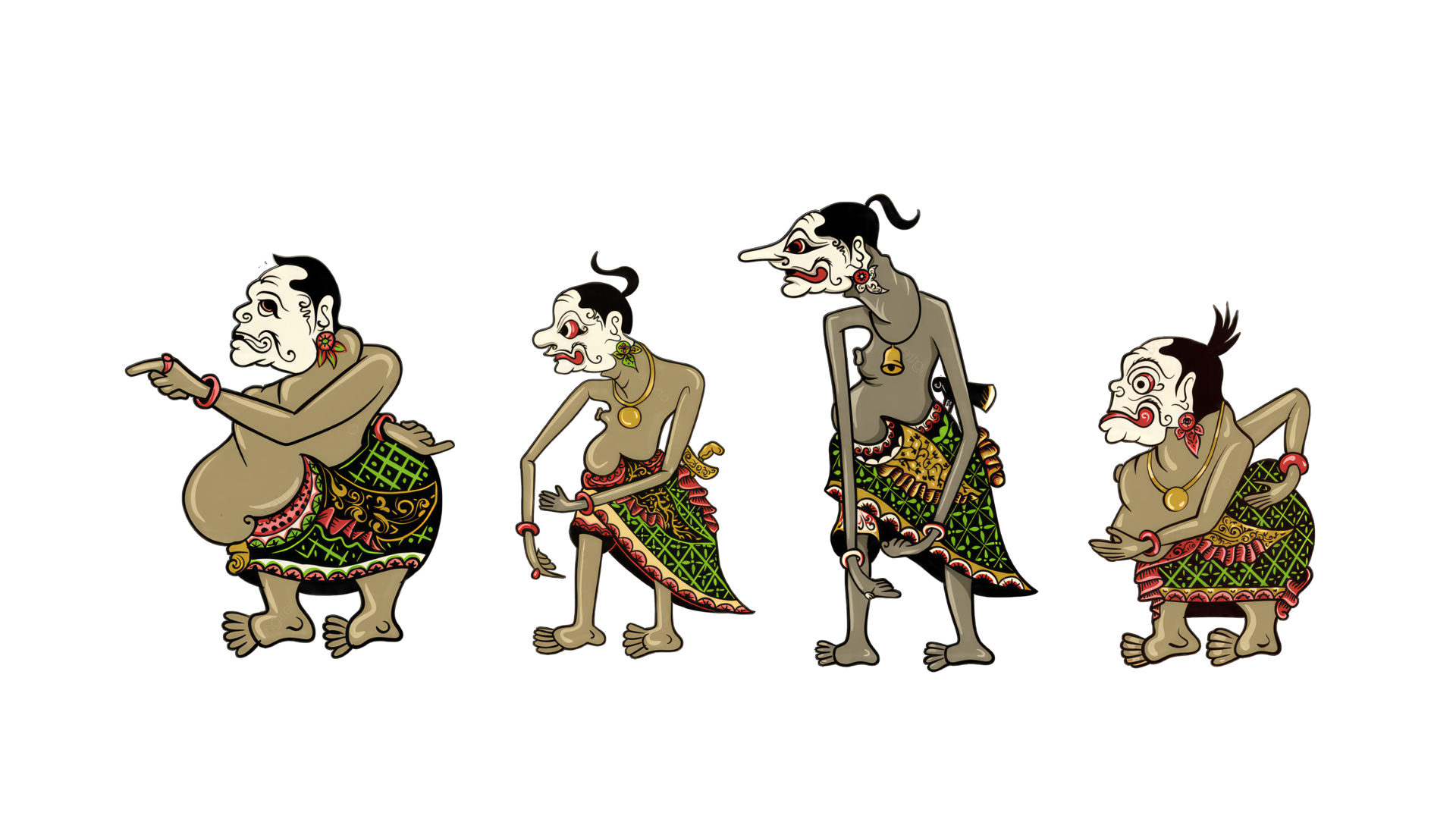 Vector illustration, modification of wayang kulit purwa, character of
