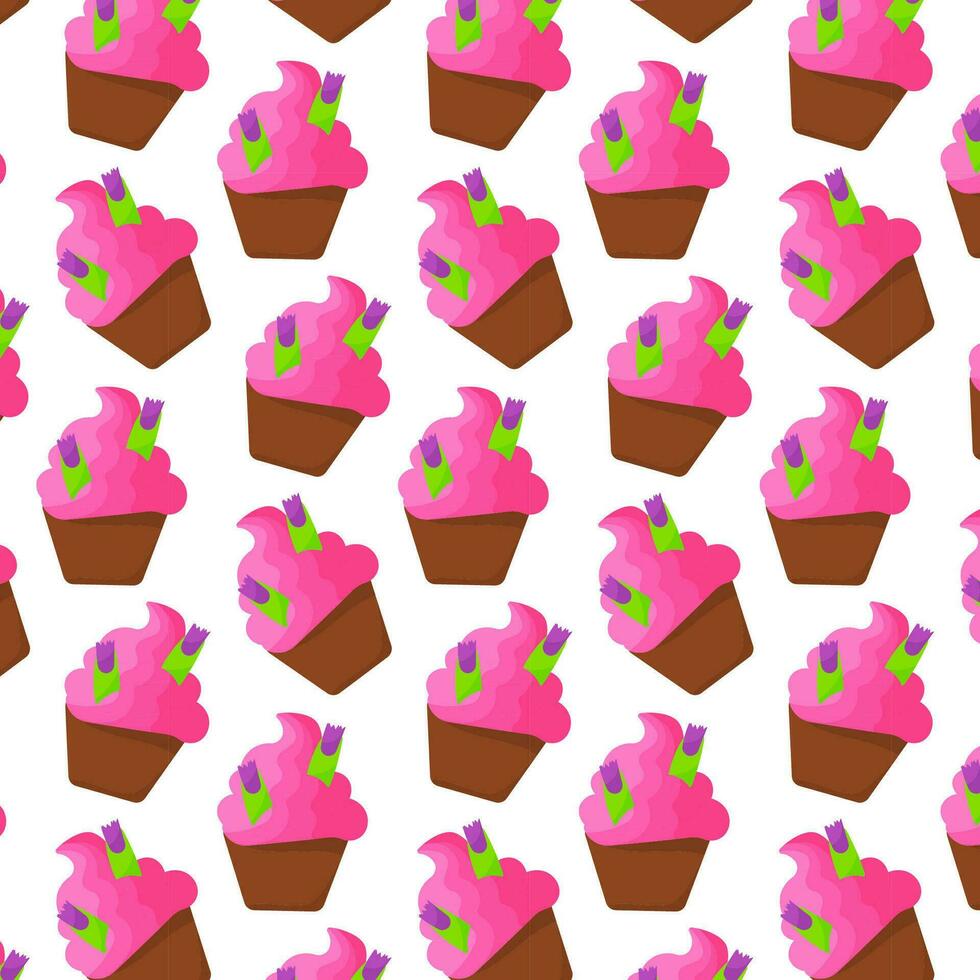 cupcake sweet finger green pattern textile eat vector
