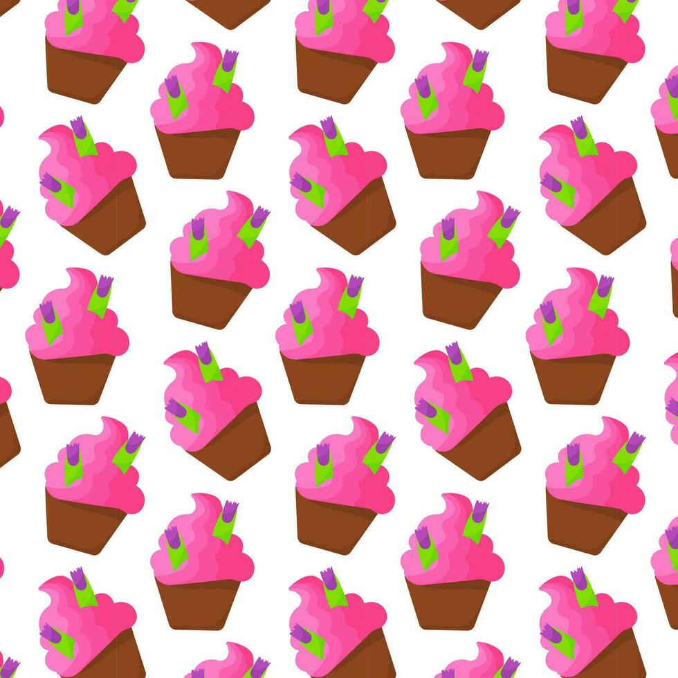 cupcake sweet finger green pattern textile eat vector