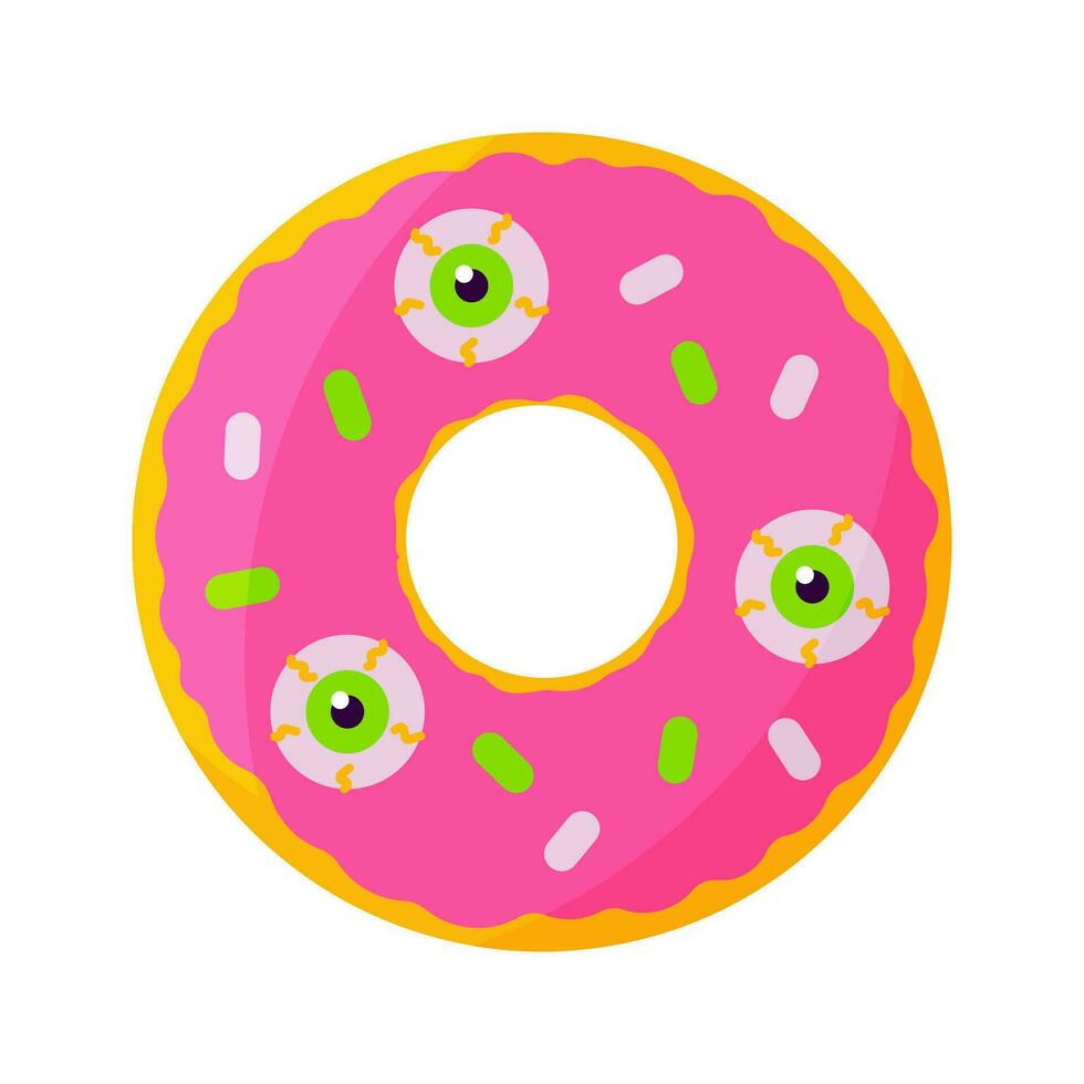donut eye halloween sweet round element icon vector