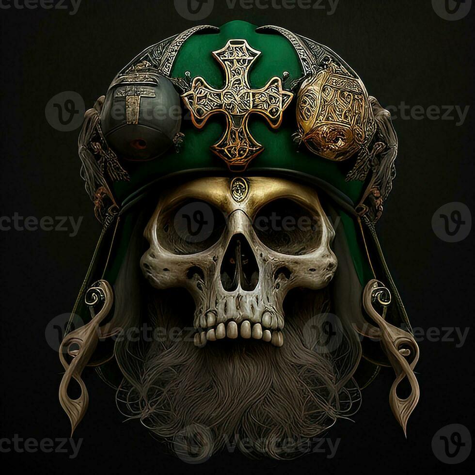 Saint Patrick's skull . AI generated art photo