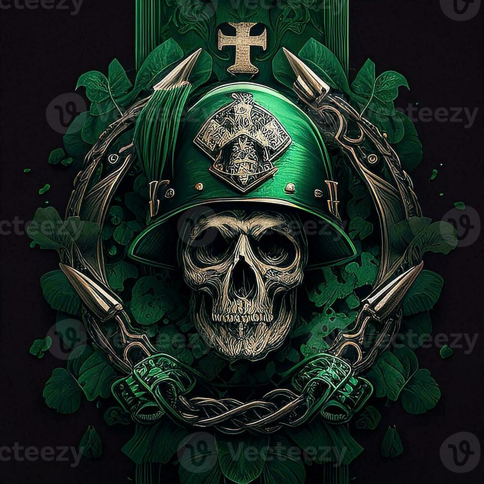 Saint Patrick's skull . AI generated art photo