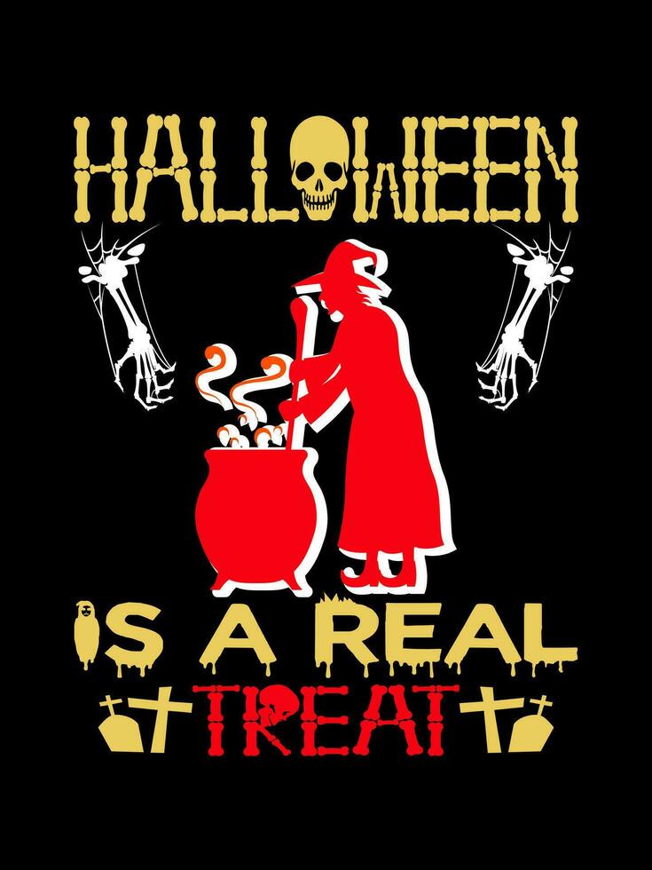 Halloween horror vintage t-shirt design and Scary lettering print template vector typography graphics art