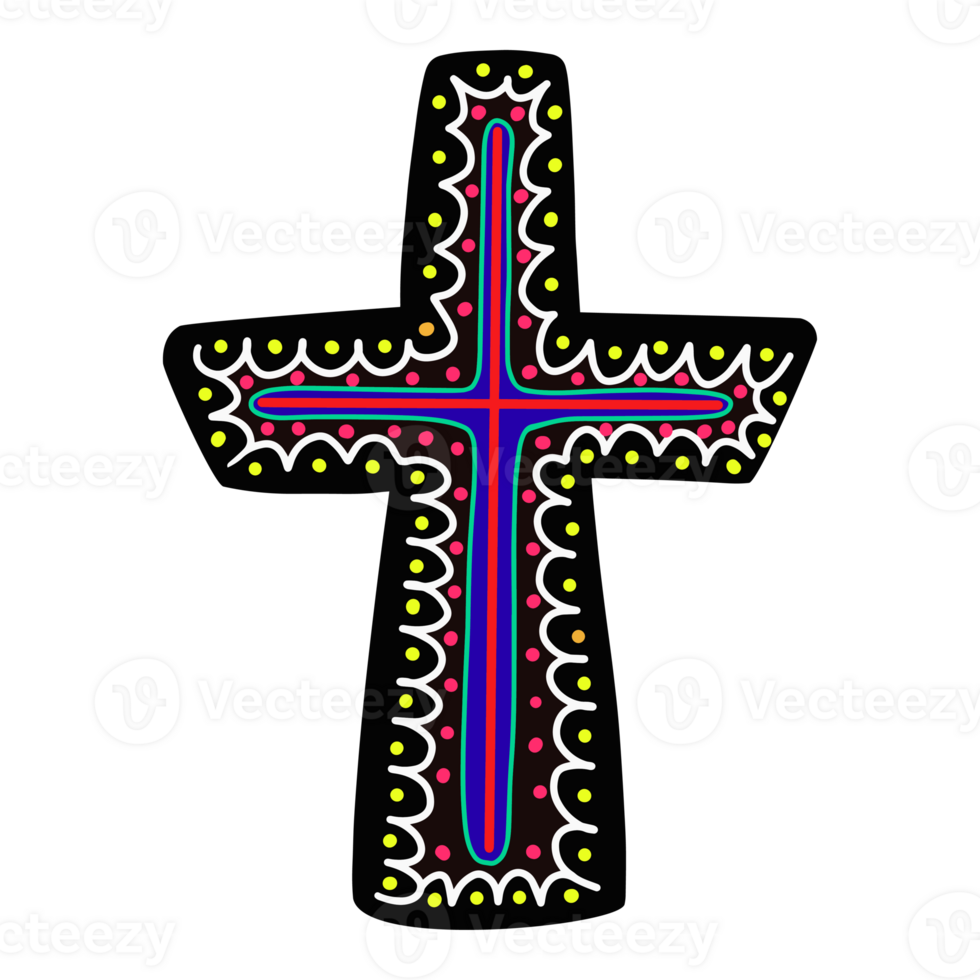 Cross, decorated with patterns png