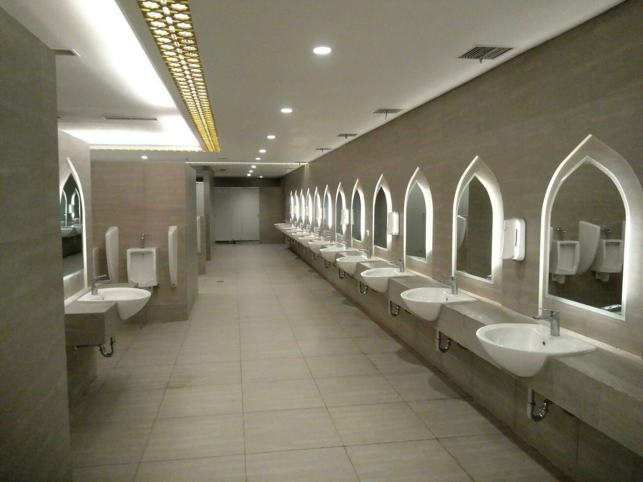 The ablution room in the mosque. The Wudu washroom photo