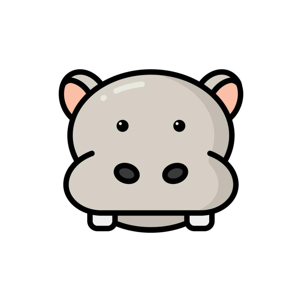Simple Hippopotamus lineal color icon. The icon can be used for websites, print templates, presentation templates, illustrations, etc vector