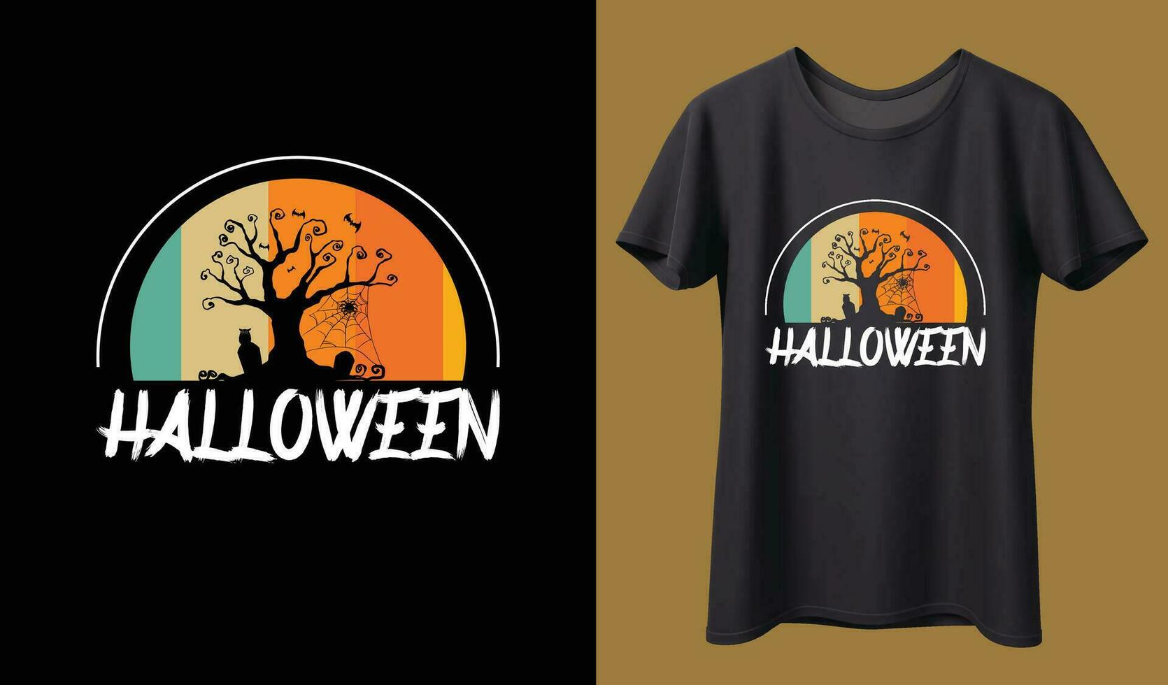 feliz Halloween. plantilla de diseño de camiseta de halloween. plantilla de diseño de camiseta de feliz halloween fácil de imprimir multiusos para hombres, mujeres y niños vector